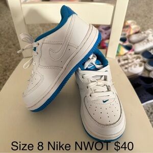 Nike Kids White and Blue Sneakers